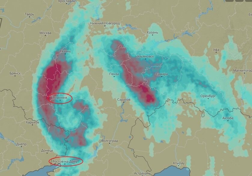 Карта осадков в воронеже на 3 дня