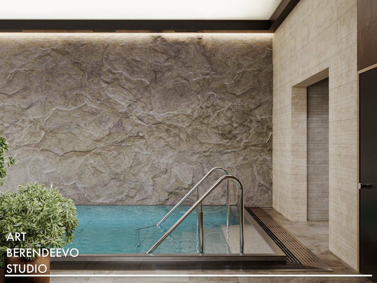 (Один из проектов скал в интерьере бассейна студии ART BERENDEEVO)