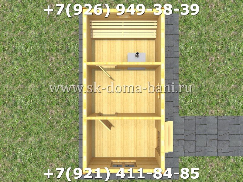 Проект Б-6 3х6 м баня из профилированного бруса построить