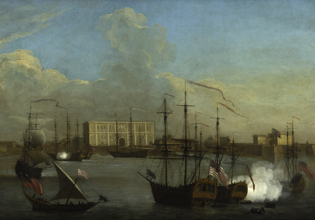 Картина "В порту Бомбея", Джорджа Ламберта.