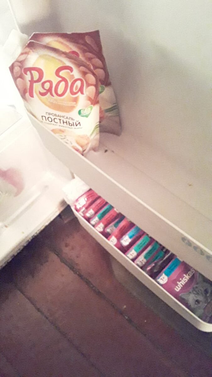 Майонез , на неделю точно хватит!Я почти не ем!У кошки полно пакетиков!