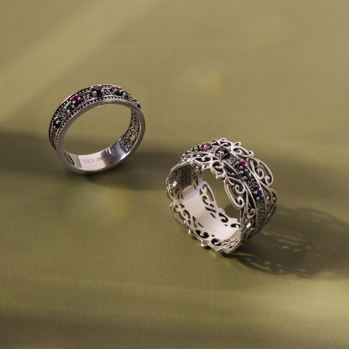 Кольцо из серебра с фианитами "Пояс Богородицы" арт. 258081 и арт. 258097