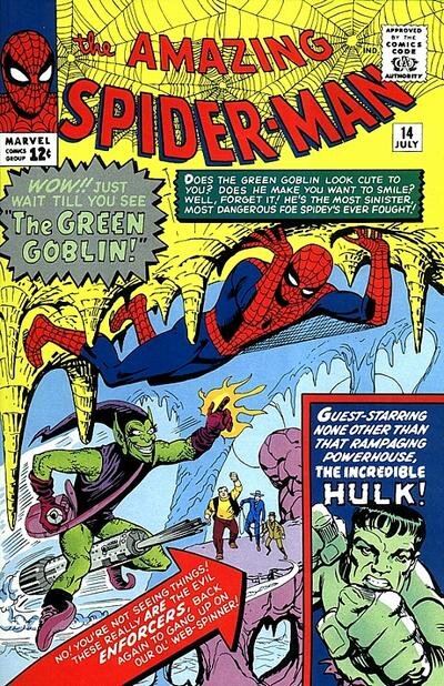 Первое появление Зеленого гоблина: "The Amazing Spider-Man" #14 (июль 1964 г.)