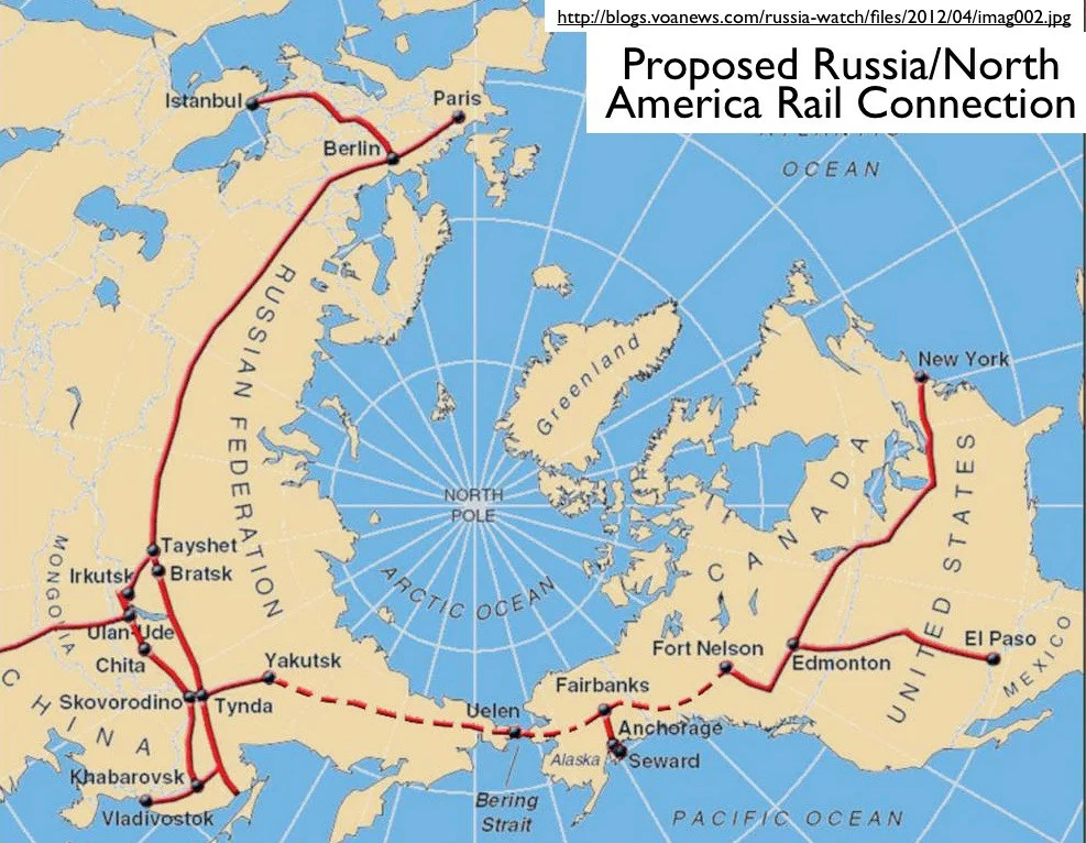 Железная дорога сколько километров. Северная трансконтинентальная магистраль. Железная дорога через Берингов пролив. Трансконтинентальная магистраль через Берингов пролив. Трансконтинентальная магистраль США.