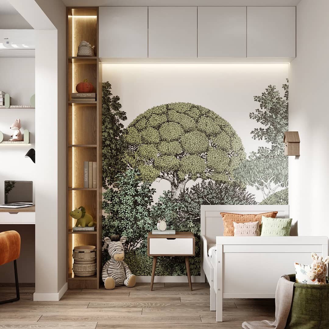 «Лесной» сюжет для детской комнаты