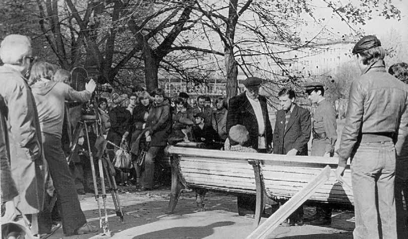 Рабочий момент съемок фильма "Место встречи изменить нельзя". 1978 г.