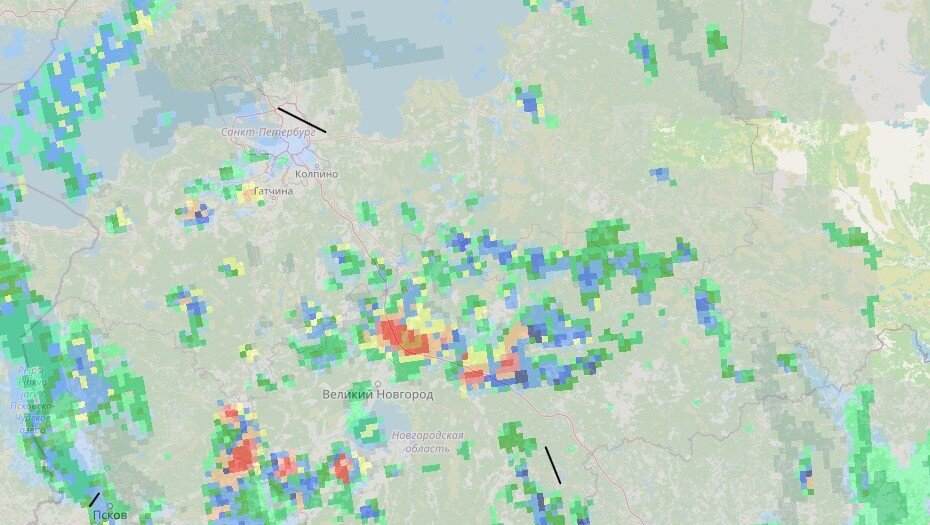    Грозовые очаги над Ленинградской областью, 22 мая 2023 года. Автор фото: t.me/weather_from_chief