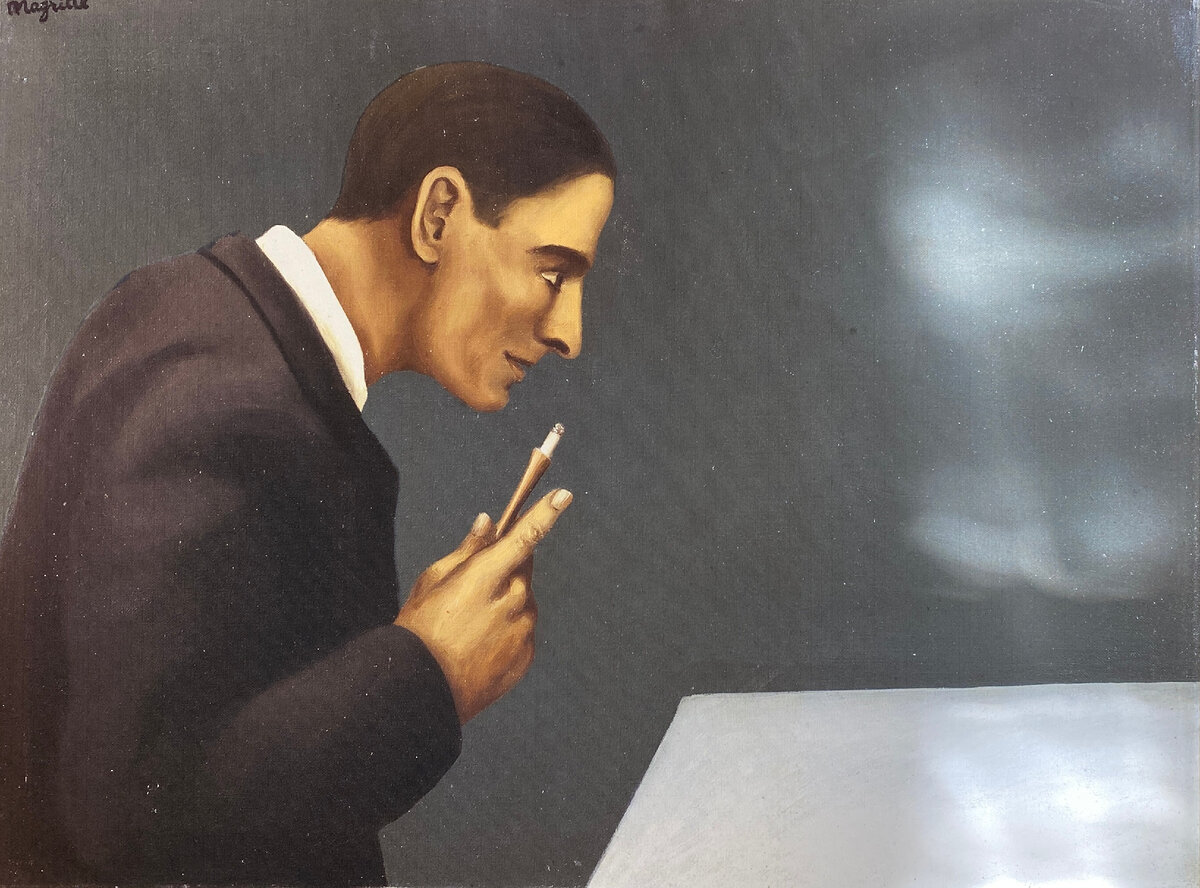 Человек, размышляющий о безумии. Рене Магритт. 1928 год