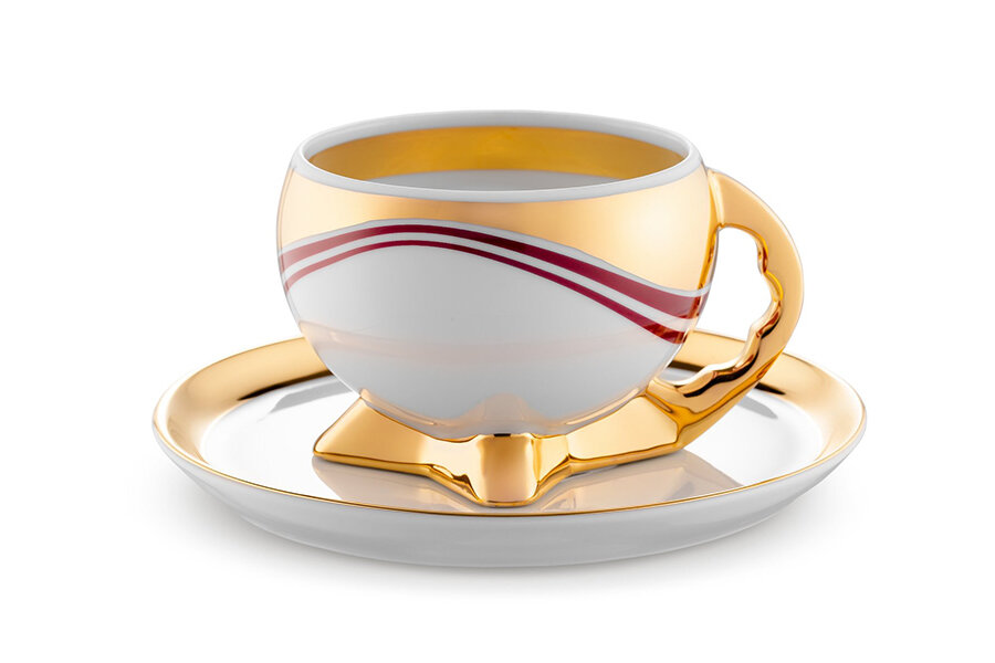 Кофейная пара из сервиза «Kula» («Шар»). ?? гг., Fabryka Porcelany AS Ćmielów. Автор формы Богдан Вендорф