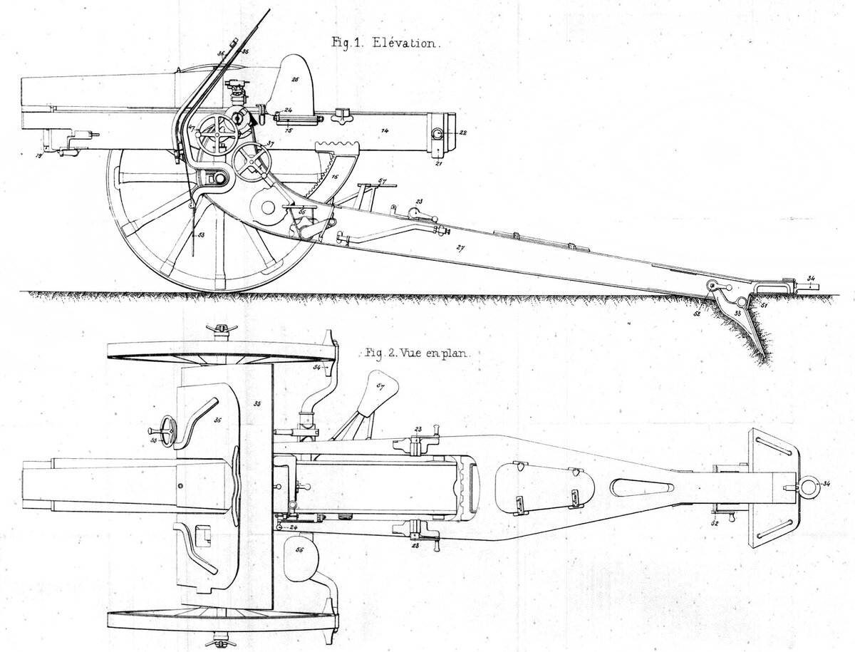  Общий вид 120-mm Obusier de Campagne de 120 mle1909