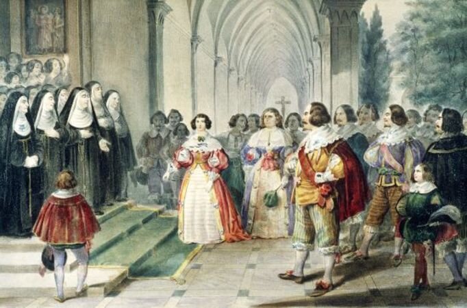 "Монахиня из Монца входит в монастырь", литография Gatti e Dura