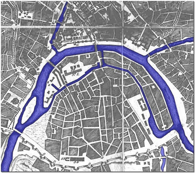 © public domain (Водоотводной канал на карте 1807 г.)