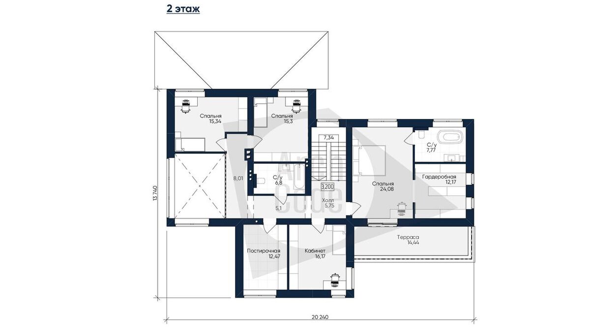 Проект двухэтажного дома с гаражом в современном стиле | ArchCode |  Проектирование домов | Дзен