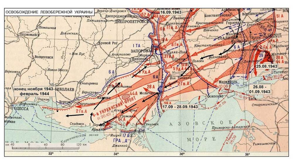 Днепровская операция 1943 карта