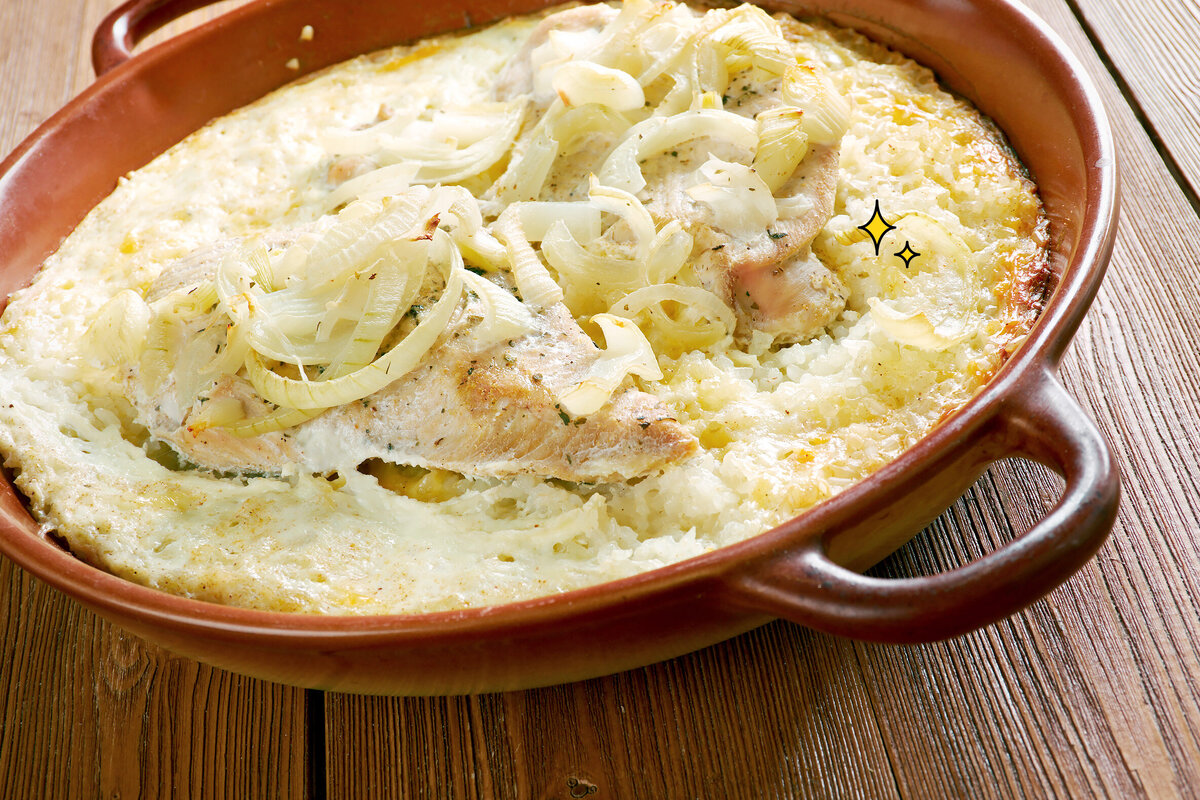     Рецепт запечённого риса с курицей в духовке