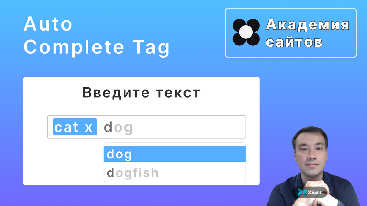 Auto Complete Tag - Академия сайтов
