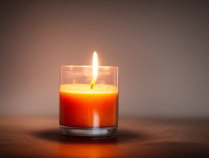 Свеча в стакане. Источник: dreamstudio.ai