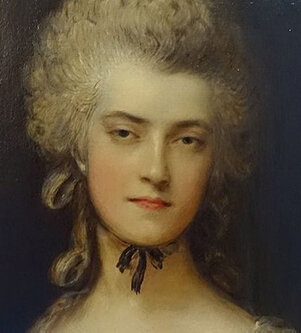 "Портрет миссис Мэри Робинсон", или "Потеря", 1782 (Деталь большого портрета из коллекции Уоллеса, Лондон). Художник Томас Гейнсборо