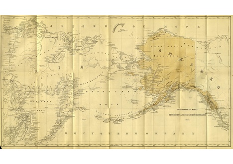 Меркаторская карта Российско-Американской компании 1860 года. Источник: https://geoportal.rgo.ru/record/5451