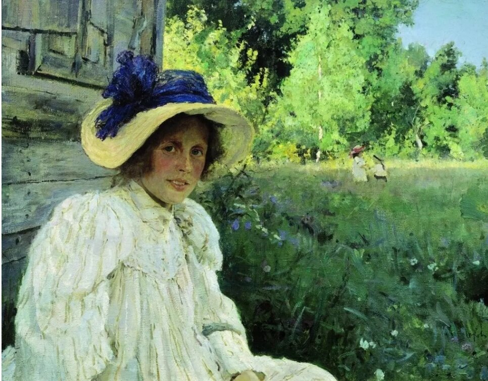 Летом. Портрет жены Ольги Серовой. Источник фото: artchive.ru