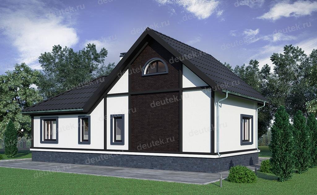 Проект дома 148 м2 из газобетона с мансардой - DT0599