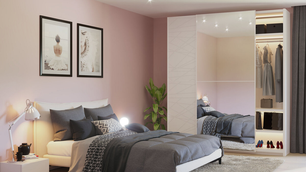 Двухдверный шкаф с рамочной навесной системой