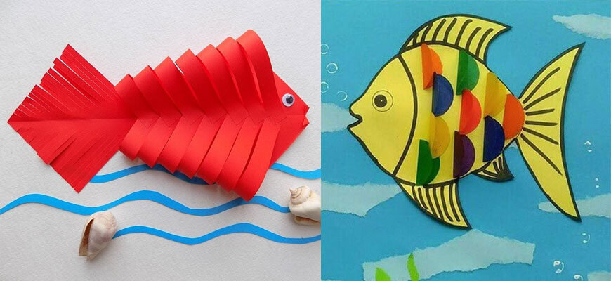 Аппликация «Рыбки в аквариуме» — пошаговые мастер — классы для детей