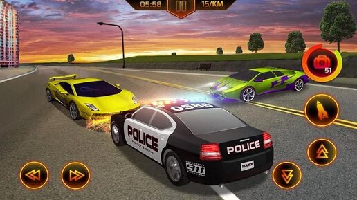 ПОЛИЦЕЙСКИЕ ПОГОНИ НА КРУТЫХ МАШИНАХ ИГРА НА ТЕЛЕФОНЫ АНДРОИД POLICE CAR CHASE