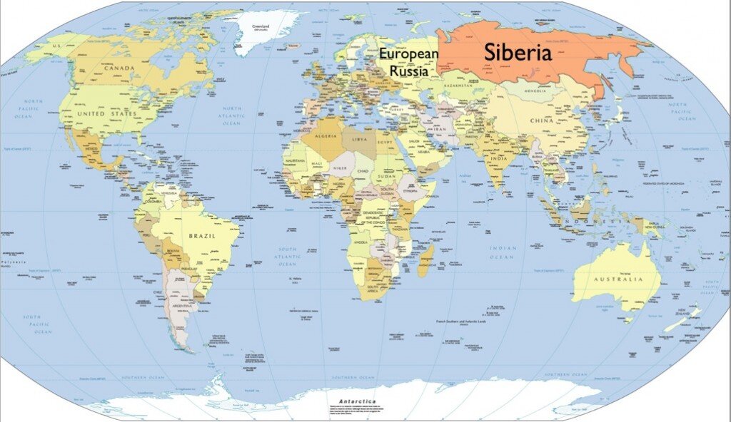 Сибирь на карте, какой ее представляют в Сербии/ © info-balkan.ru