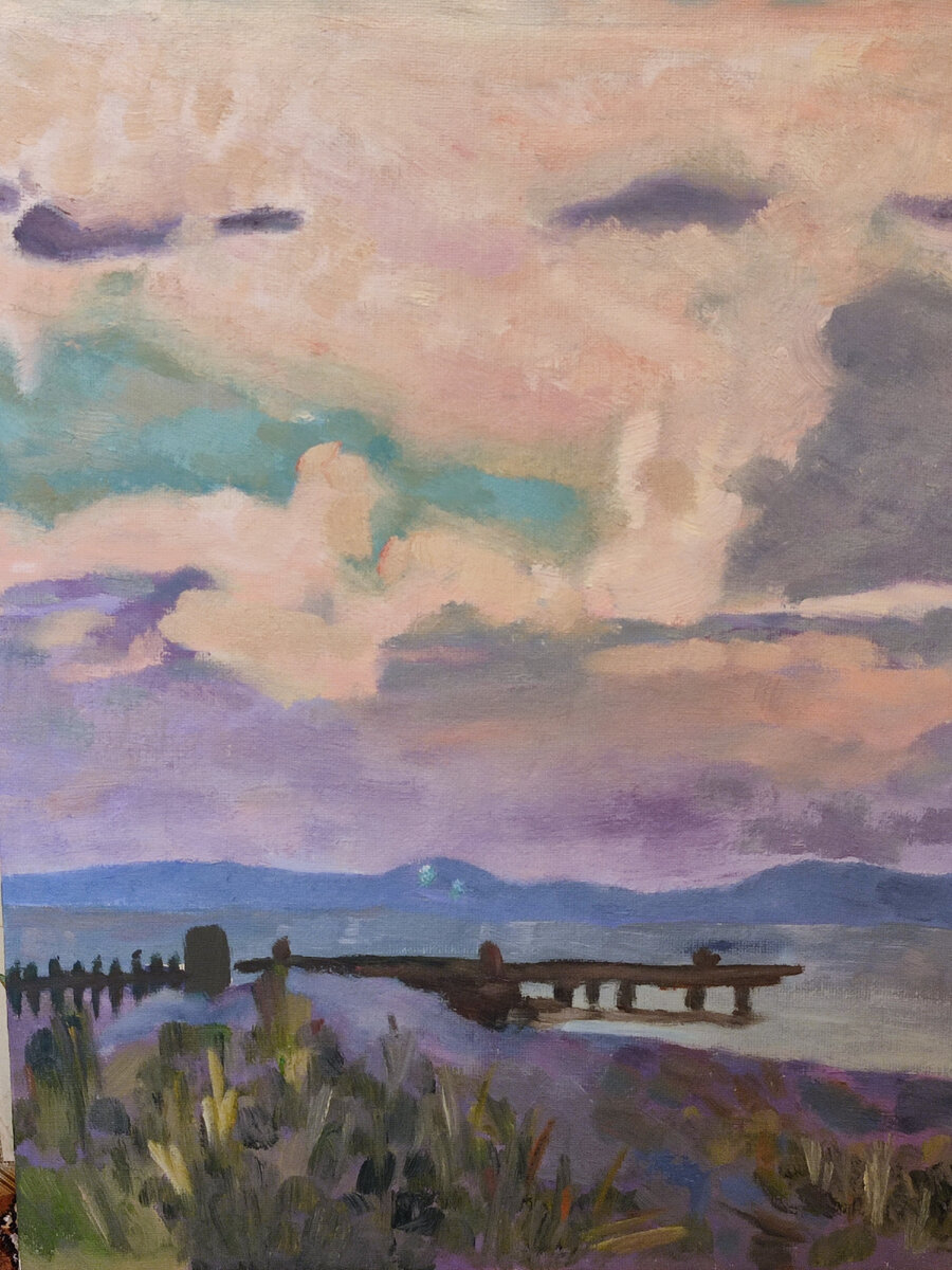 "Море", холст, масло. Работа и фото автора.