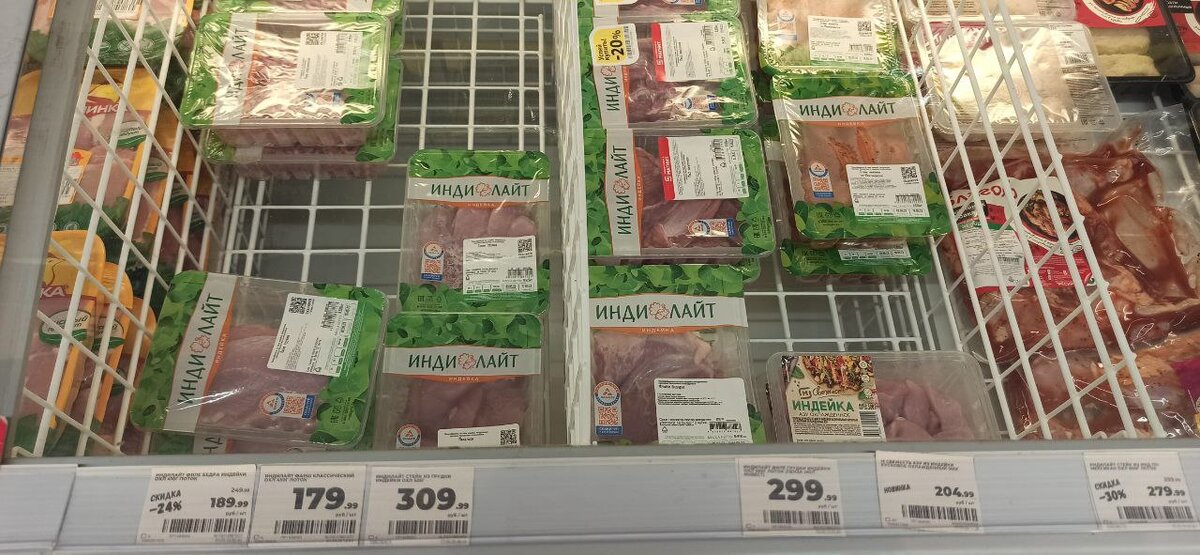 Филе голени и грудки индейки