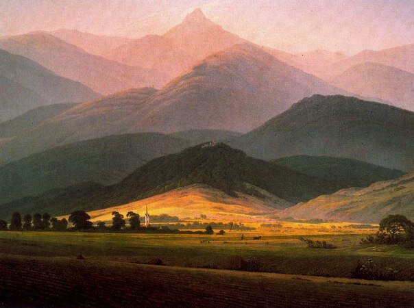 1. Каспар Давид Фридрих. Пейзаж с величественными горами. 1810, 45×58 см. 