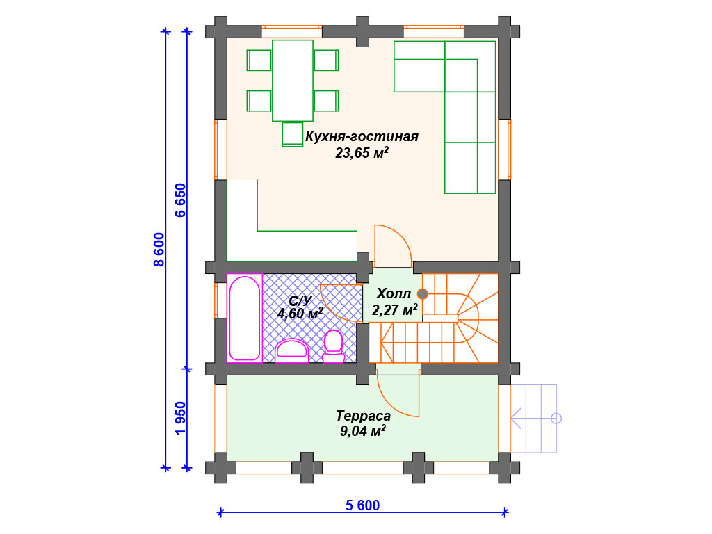 Двухэтажный дом с ломаной крышей. | Arplans.ru - проекты домов | Дзен