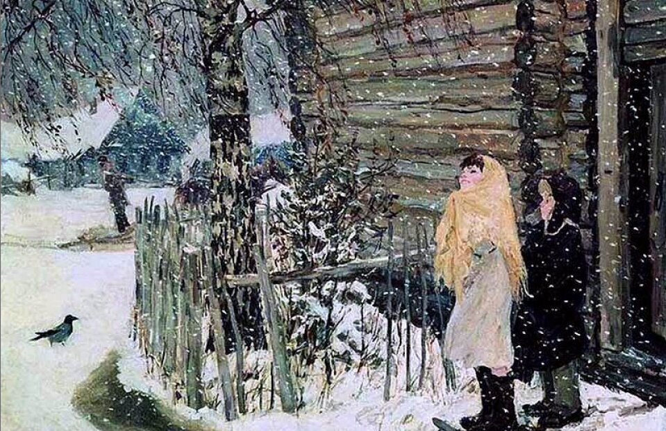Фрагмент. Радуются - и не только снегу, а и весёлой деревенской жизнь. 