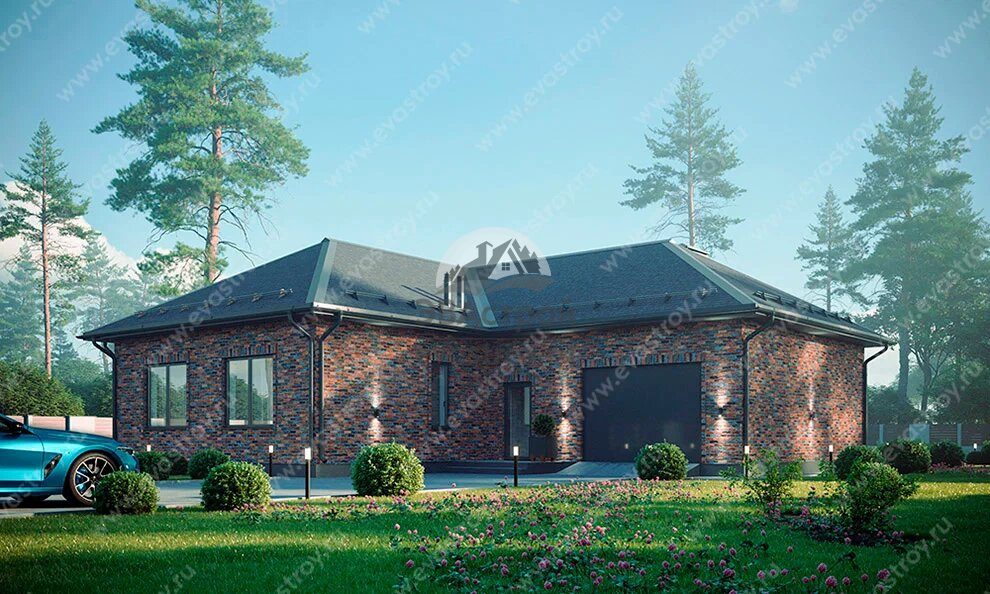 Проект дома 246 м2 из газобетона с мансардой, гаражом и террасой - KVR-159