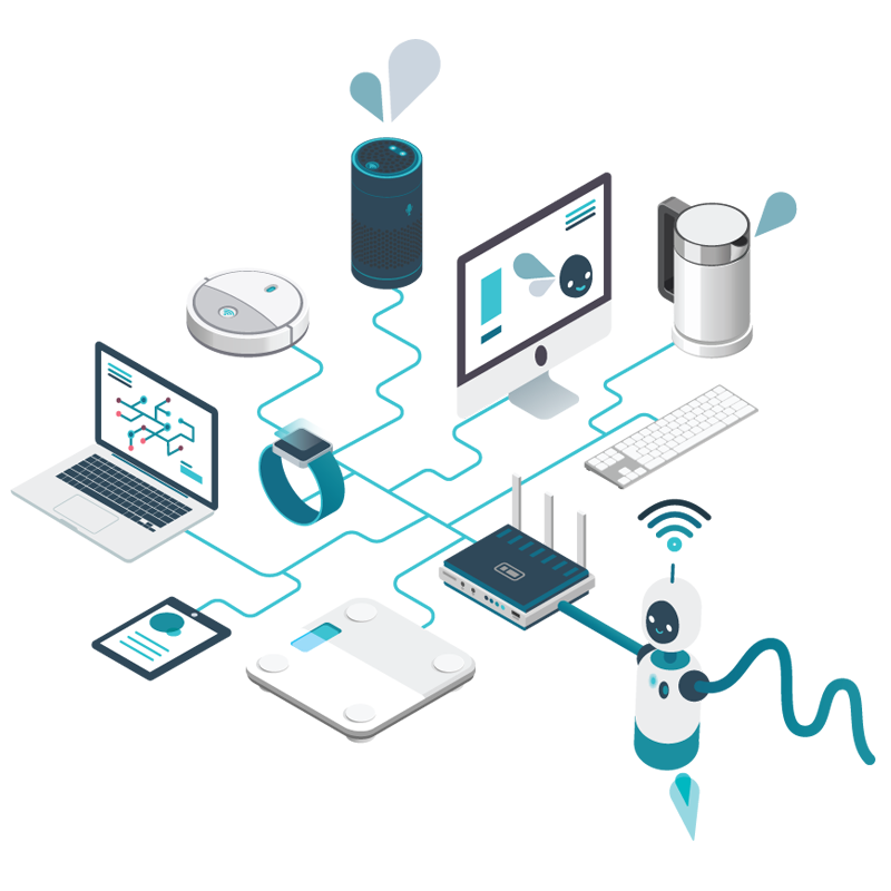 Интернет вещей (IOT). Сетевые технологии для IOT. Интернет вещей иллюстрация. Датчики интернета вещей.