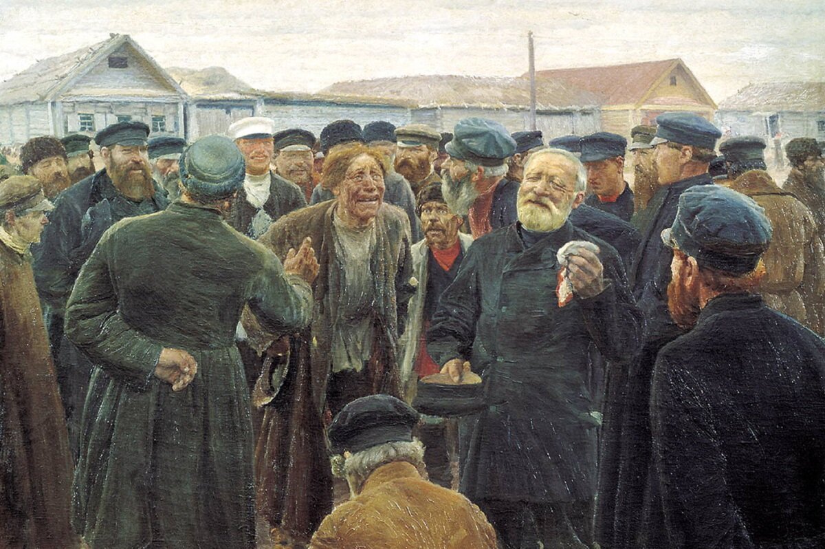 Коровин Сергей Алексеевич (1858-1908) На миру. 1893 г. Москва, Третьяковская галлерея. Фрагмент.