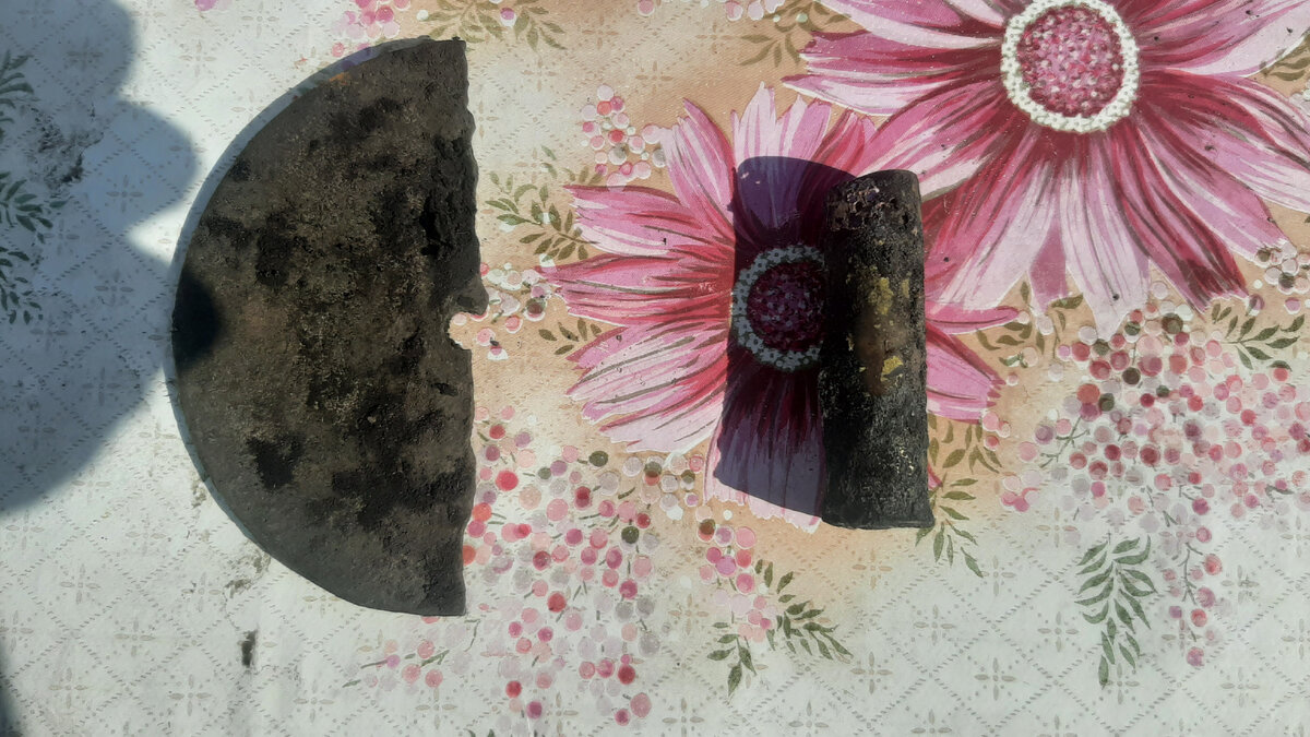 Полудиск из цветмета и патон охотничий 12 калибр.