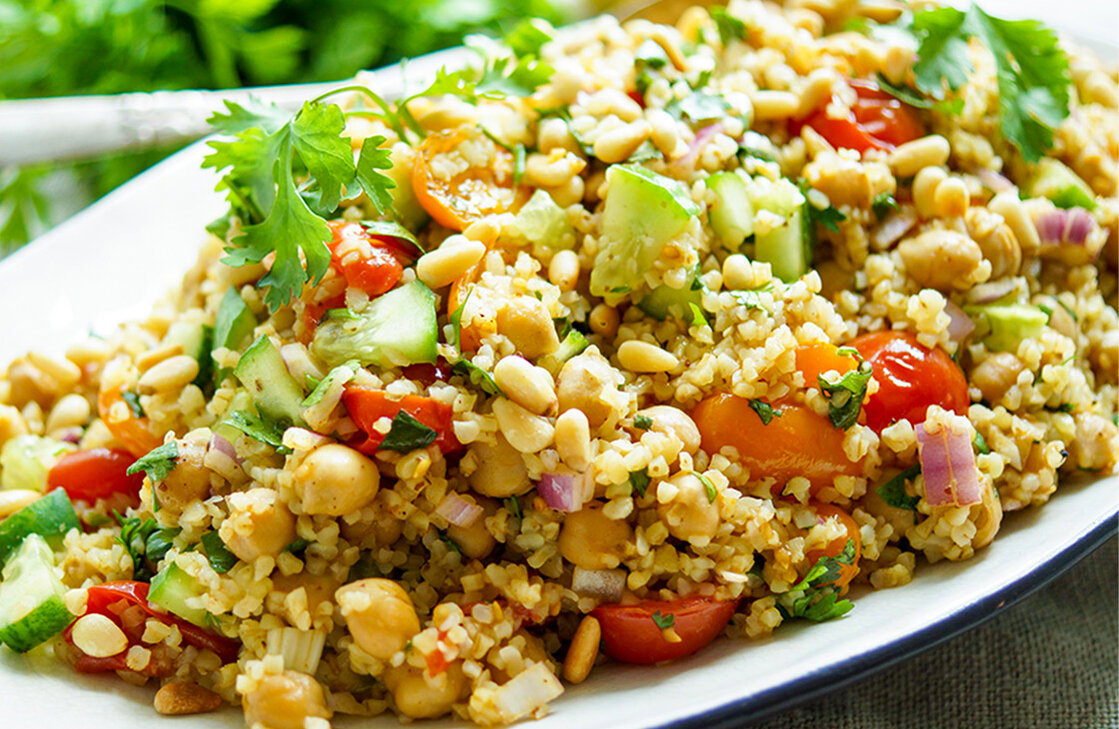 Кеноа с булгуром и овощами