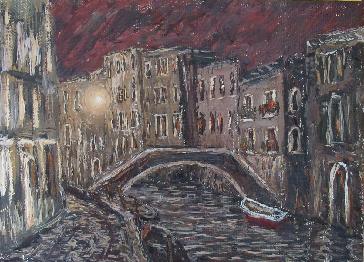 "Ночь в Венеции"            холст.масло            37х36          в продаже