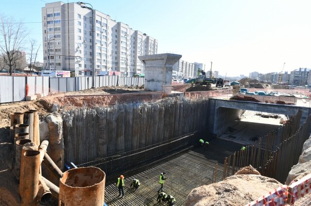    Первое перекрытие тоннеля уже залито, идёт подготовка к заливке основания и перекрытия второй и третьей частей. Фото: Мэрия Казани