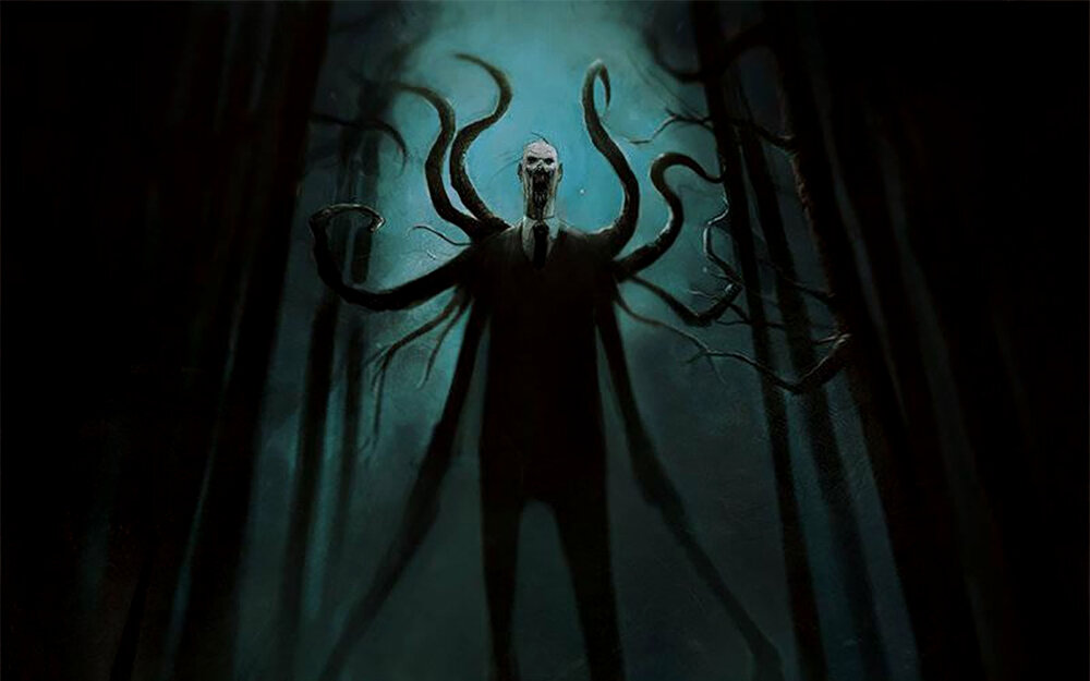 По легенде, Слендермен живет в лесной чаще, попасть к нему можно, пройдя через врата посреди леса