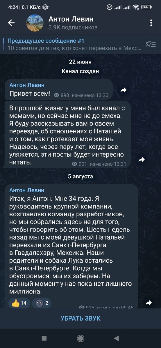 Канал позиционируется как дневник