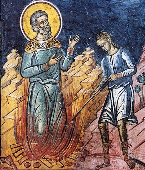 Образ Крискента Ликийского. Гора Афон. XVI столетие. Опубликовано в Википедии (https://ru.wikipedia.org/wiki/Крискент_Мирликийский) пользователем Ffzyh со ссылкой на Зорсис Фука, CC BY-SA 4.0