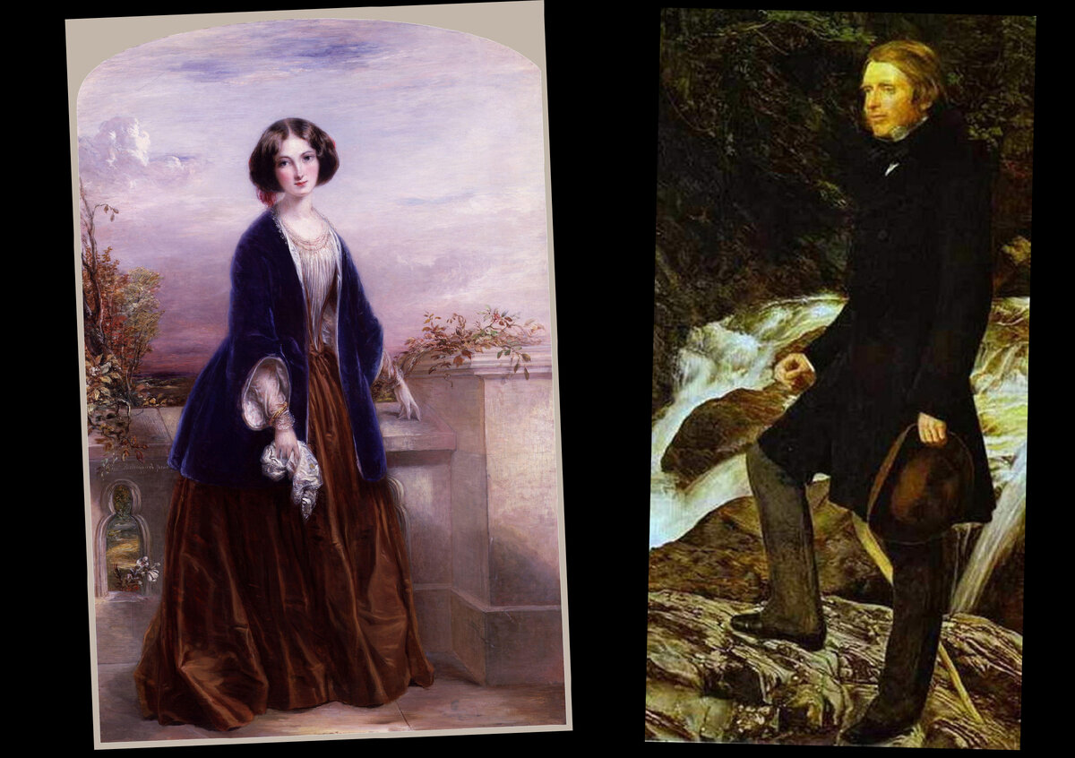 1. Портрет Эффи Грей. Томас Ричмонд. 1851 год. 2. Портрет Джона Рескина. Д. Э. Милле.1854 год