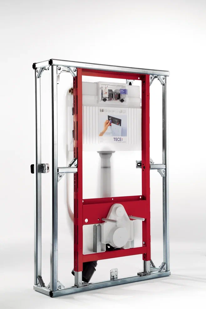 "TECEprofil: инновационная силовая каркасная система для быстрого и надежного монтажа сантехники в ванной комнате".-6