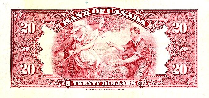20 канадских долларов 1935 года