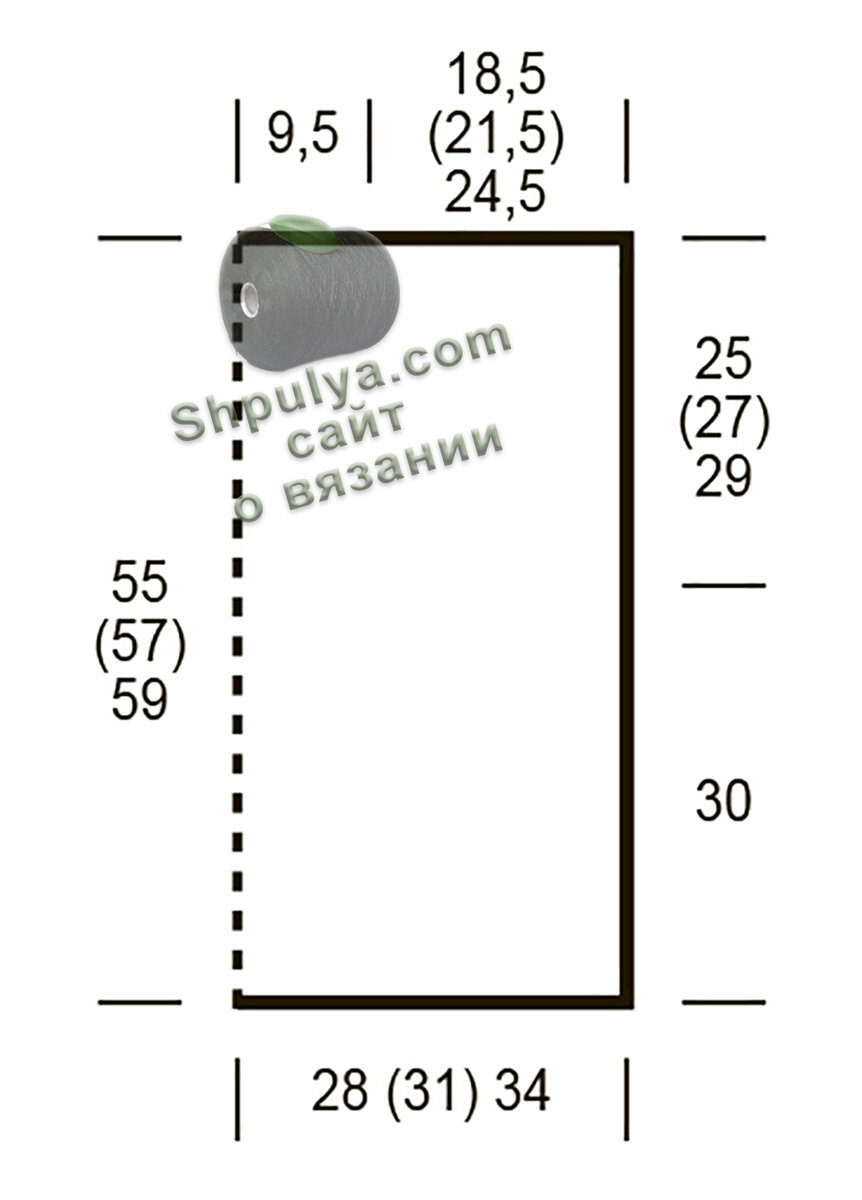 Выкройка летнего женского пуловера спицами