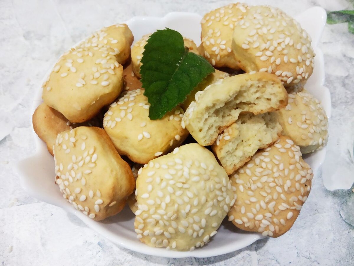 Песочное печенье с кунжутом, пошаговый рецепт на ккал, фото, ингредиенты - Лера Фёдорова