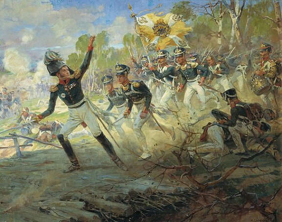 Николай Семёнович Самокиш "Подвиг солдат Раевского под Салтановкой" 1912, Музей-панорама "Бородинская битва", Москва (изображение из открытых источников)